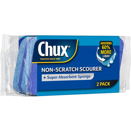 Chux Scourer Non Scratch: Gentle scrubber for delicate surfaces, removing grime without scratches, ideal for cookware and glassware.