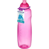 Sistema Hydrate 600ml drink bottle in assorted colors, featuring a twist lid and easy-sip spout for active hydration.