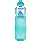 Sistema Hydrate 600ml drink bottle with twist lid and easy-sip spout, available in vibrant assorted colors.