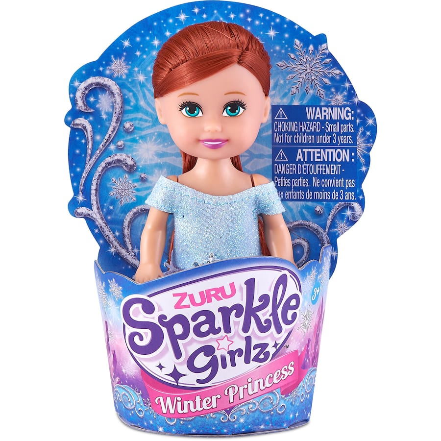 Sparkle Girlz Doll Cupcake Winter Princess in a glittery winter gown with cupcake accessory, perfect for imaginative play.