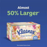 Soft and strong 3-ply Kleenex tissues, perfect for everyday use and comfort during colds or allergies.