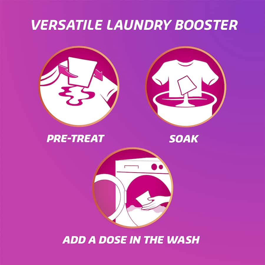 Vanish Napisan Oxi Action Stain Remover Powder, color-safe, effectively tackles tough stains on all fabric types.