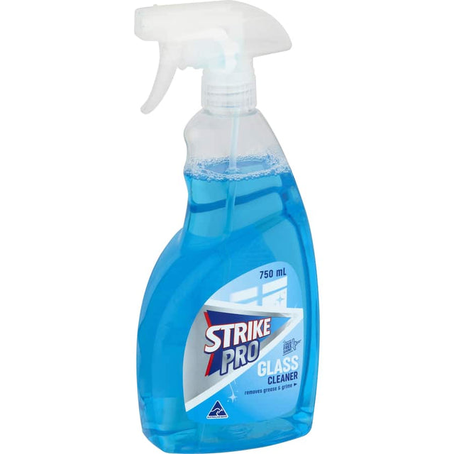 Premium glass cleaner in a spray bottle, designed for streak-free surfaces and tough on dirt while gentle on glass.