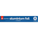 Premium 30cm x 10m Essentials Foil Aluminium for cooking, baking, and storing food, featuring strong, embossed design.