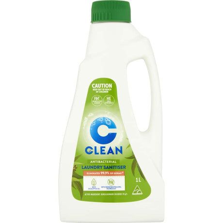 Eucalyptus laundry sanitiser eliminates 99.9% of bacteria, freshens fabrics, and is safe for sensitive skin.