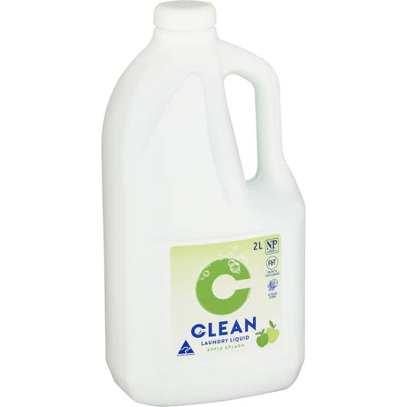 Clean Laundry Liquid Apple Splash: powerful, eco-friendly detergent with a refreshing apple scent, safe for all fabrics.