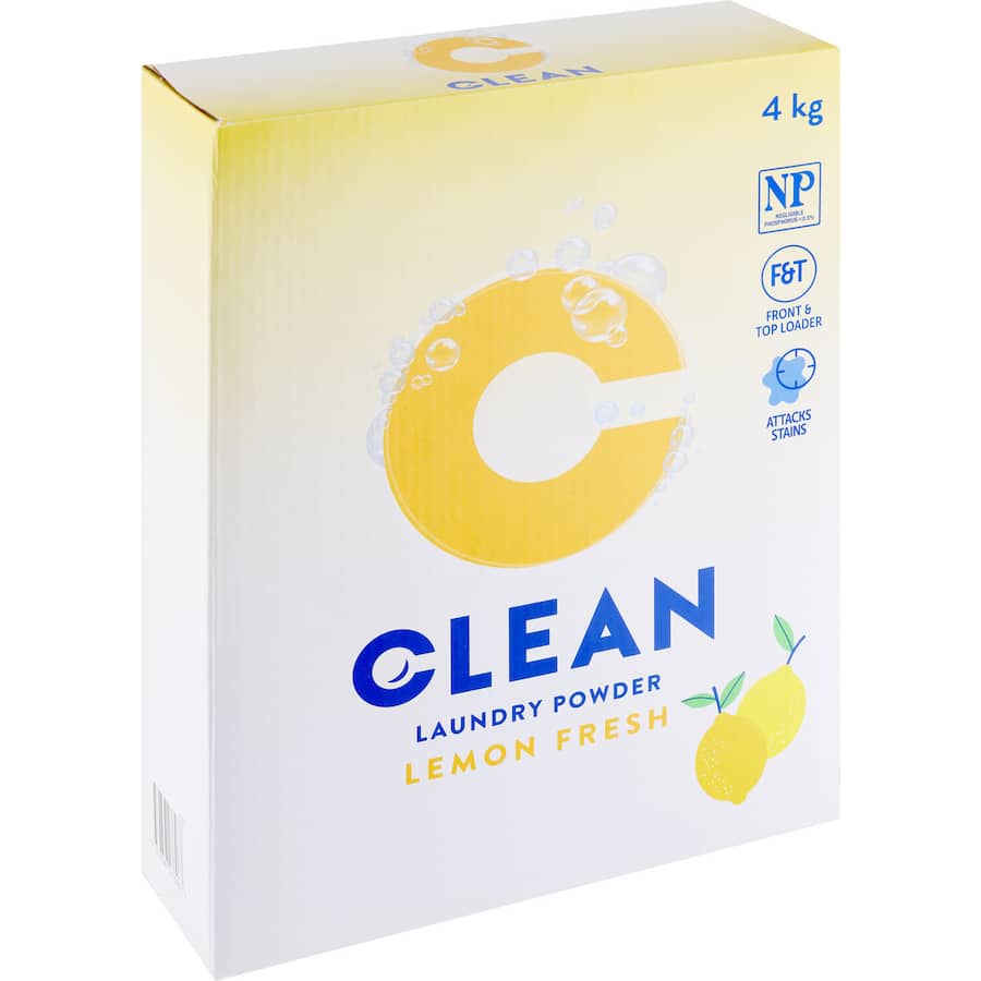 Eco-friendly lemon laundry powder that removes stains and freshens clothes with a delightful scent in every wash.
