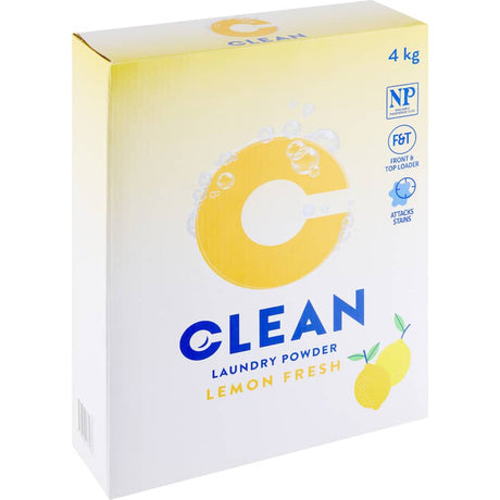 Eco-friendly lemon laundry powder that removes stains and freshens clothes with a delightful scent in every wash.