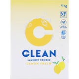 Clean Laundry Powder Lemon Concentrate packaging, featuring eco-friendly formula and vibrant lemon fragrance for fresh laundry.