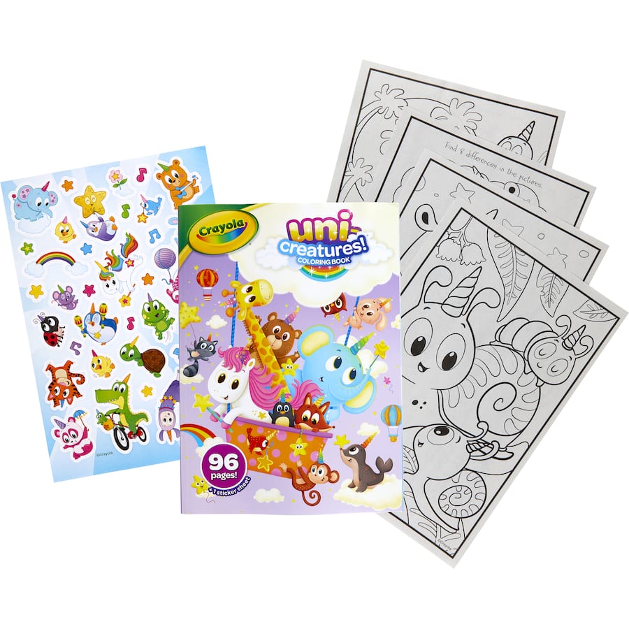 Coloring book featuring 96 pages of unicorns and mythical creatures, sparking creativity in kids of all ages.