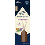 Glade Aromatherapy Reed Diffuser features lavender and sandalwood scents, promoting relaxation in any space for up to 45 days.