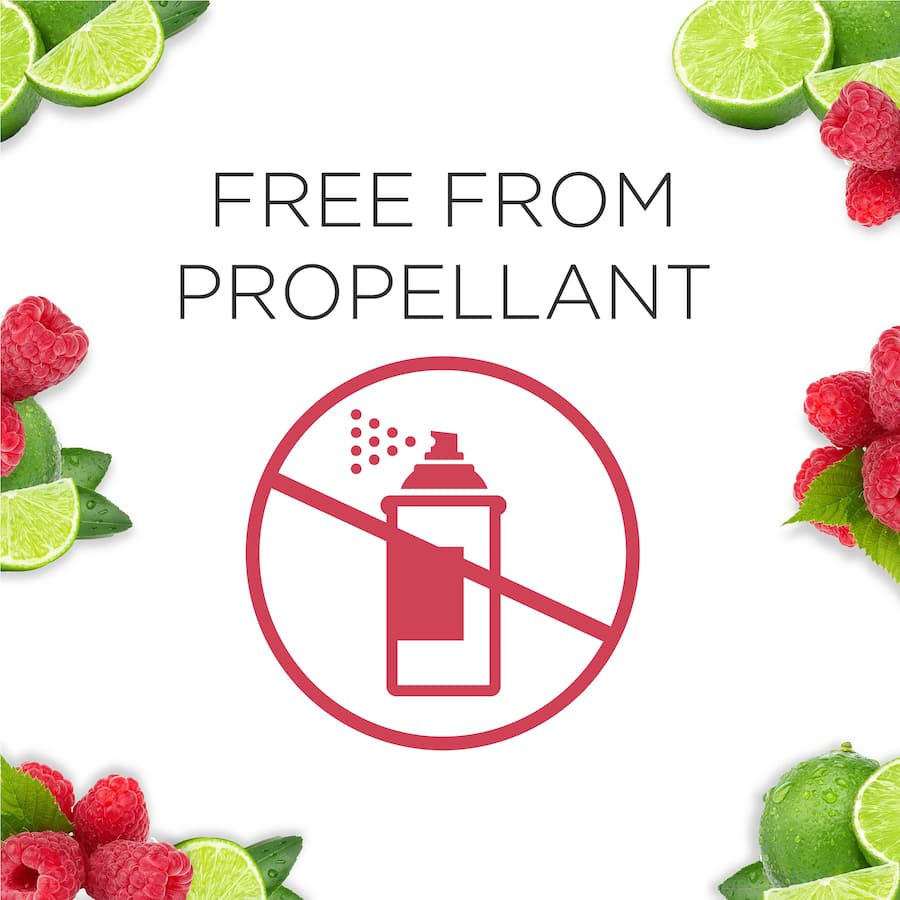 Air Wick Odour Neutralising Spray in Cool Raspberries & Lime, freshening spaces with fruity scents and neutralising bad odors.