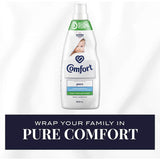 Comfort Fabric Softener Conditioner Pure White, hypoallergenic and dye-free, ensures soft, fresh clothes safe for sensitive skin.