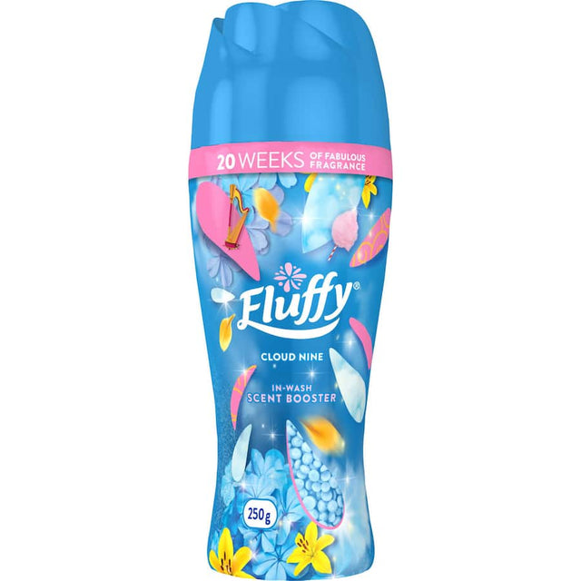 Fluffy Fabric Freshener Cloud Nine Scent Booster beads infuse laundry with long-lasting bluebell fragrance for ultimate freshness.