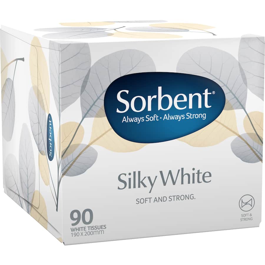 Sorbent Facial Tissues White 90pack