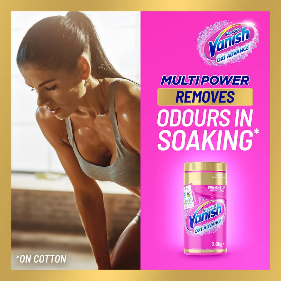 Vanish Napisan Gold stain remover powder effectively tackles tough stains while protecting colors and fabrics.