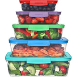 Clear, stackable Sistema Nest It Containers for efficient kitchen storage, offering 62% space savings when nested.