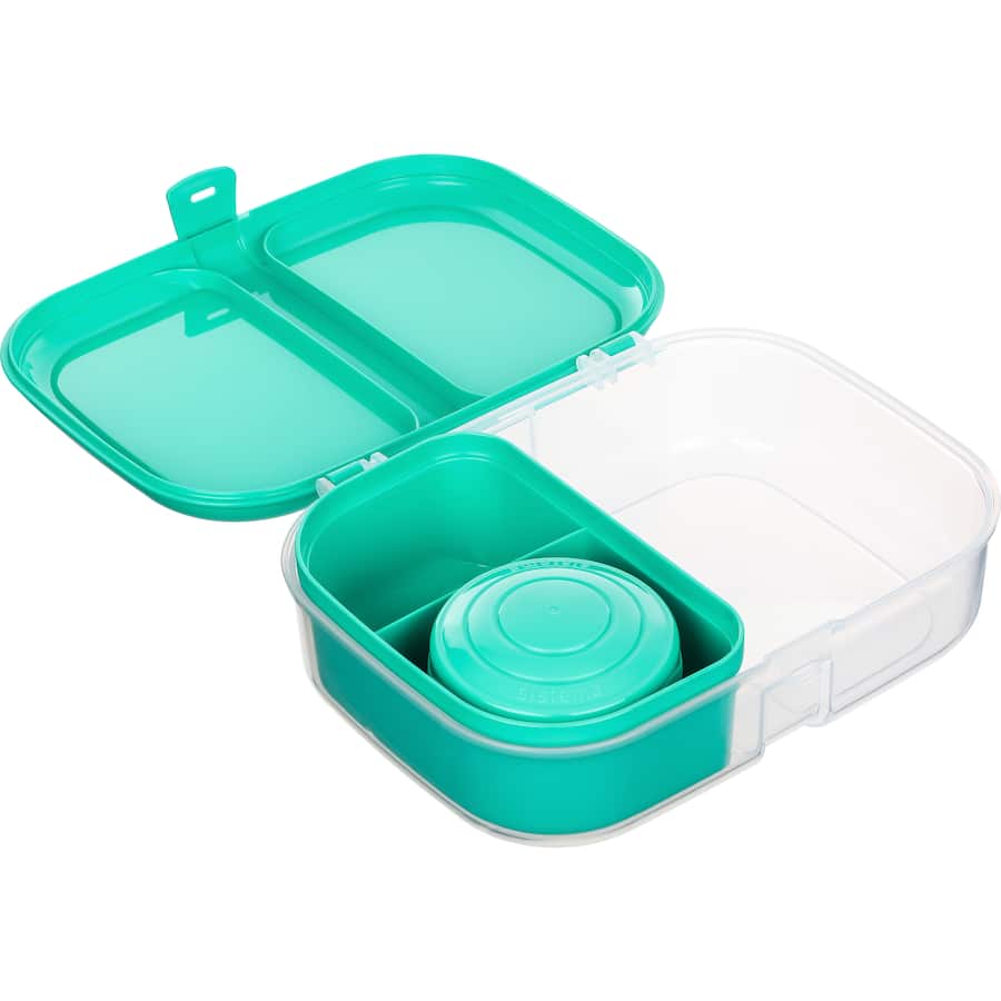 Sistema To Go Container Ribbon Lunch 1.1L with locking lid, removable compartments, and Mini Bite Pot for fresh meal storage.