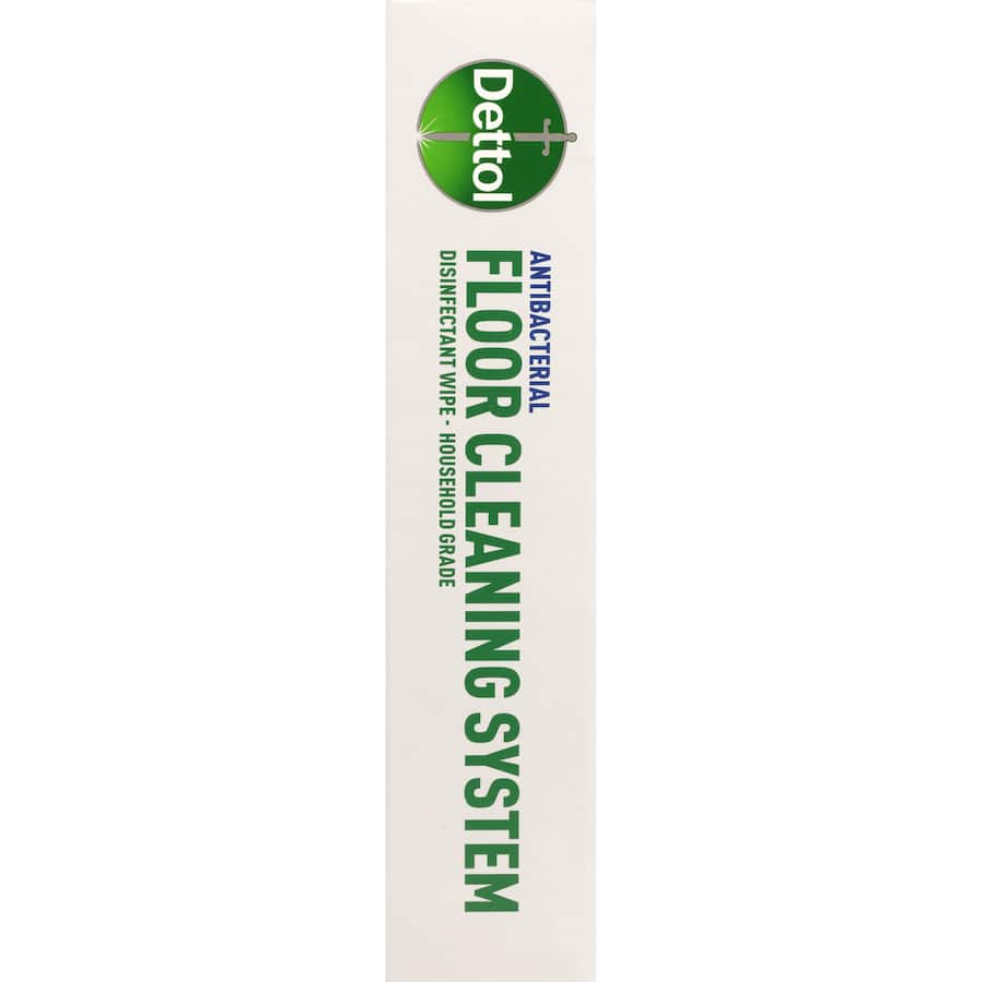 Dettol Floor Cleaning System & Wipes: antibacterial cleaning solution for hard surfaces, ensuring hygiene, efficiency, and a streak-free shine.