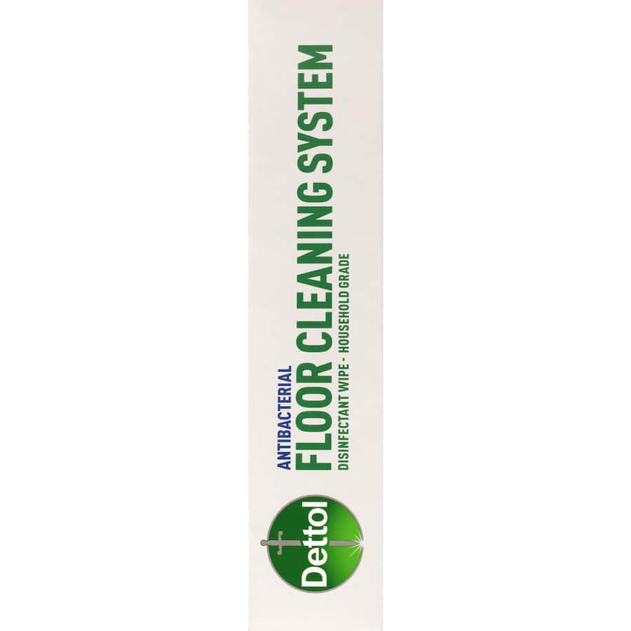 Dettol Floor Cleaning System & Wipes for effective antibacterial cleaning on all hard surfaces, ensuring a hygienic home.