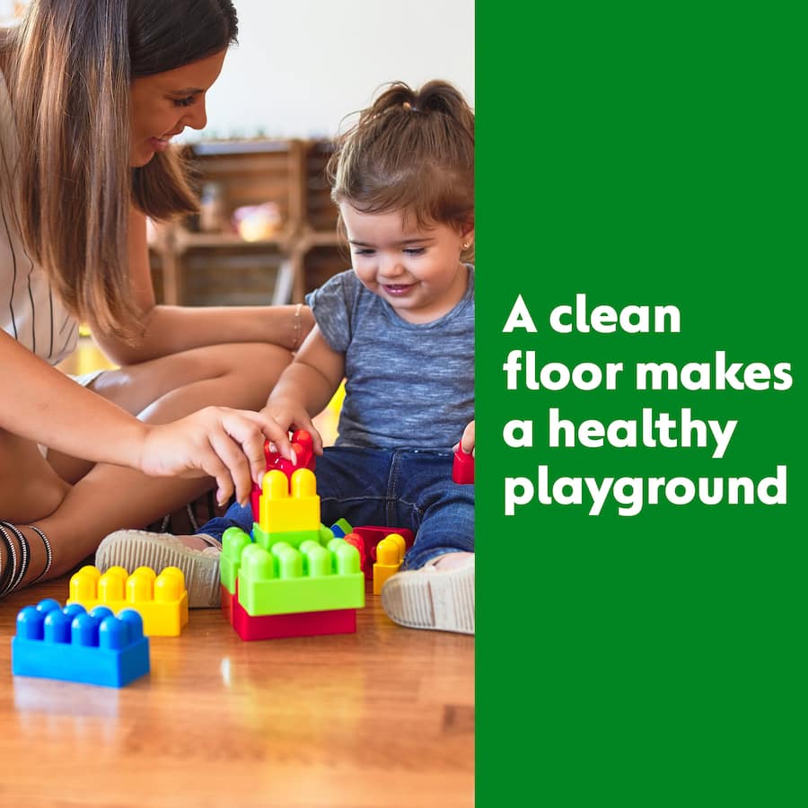 Dettol Floor Cleaning System & Wipes for efficient cleaning of hard surfaces, cutting stains and disinfecting with a fresh scent.