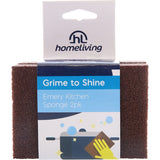 Homeliving Emery Kitchen Sponges in a 2-pack, designed for effective scrubbing of tough kitchen stains on all cookware.