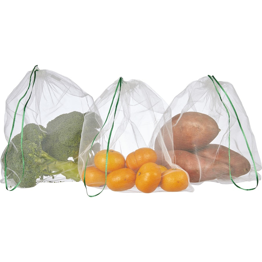 Eco-friendly Woolworths Reusable Fruit & Veg Bag made from 80% recycled polyester, holds up to 5kg, lightweight and breathable.