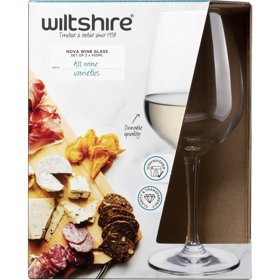 Elegant Wiltshire Nova wine glasses, crafted from premium glass to enhance flavors and aromas for all occasions.