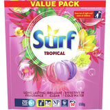 Surf Laundry Capsules Tropical offer vibrant floral and fruity freshness for a brilliant clean in every wash.