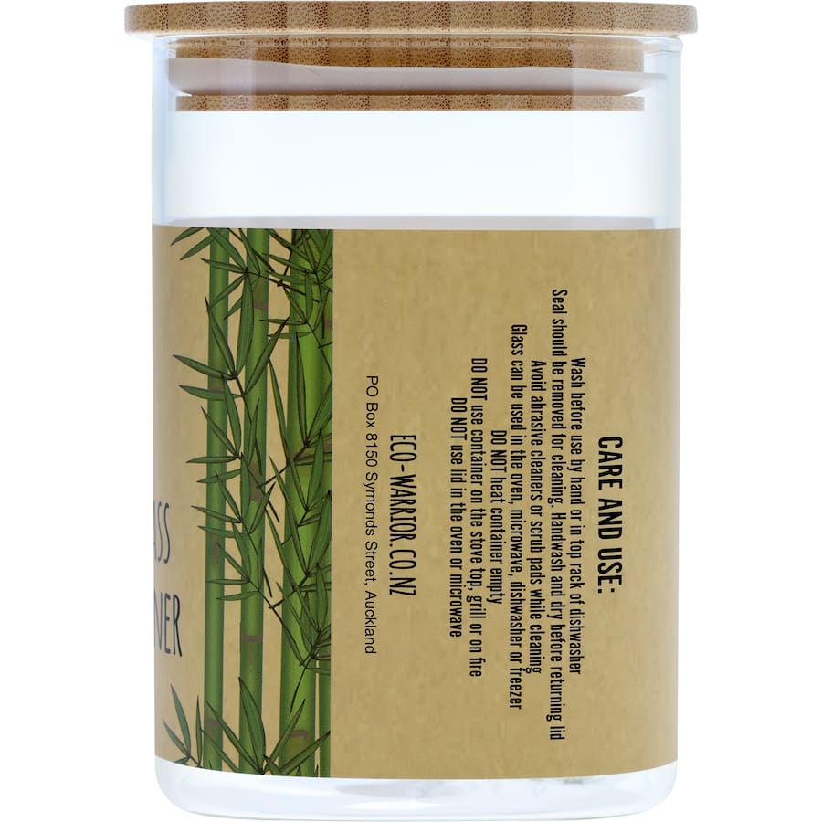 Eco Warrior square container featuring durable borosilicate glass and bamboo lid with silicone seal for sustainable food storage.