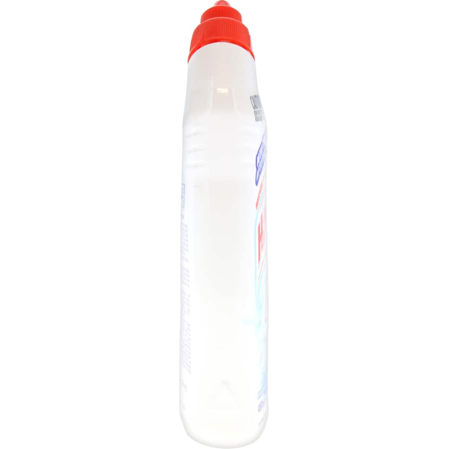 Harpic White & Shine toilet cleaner gel in citrus scent, offering hospital-grade cleanliness and 99.9% germ kill for sparkling hygiene.