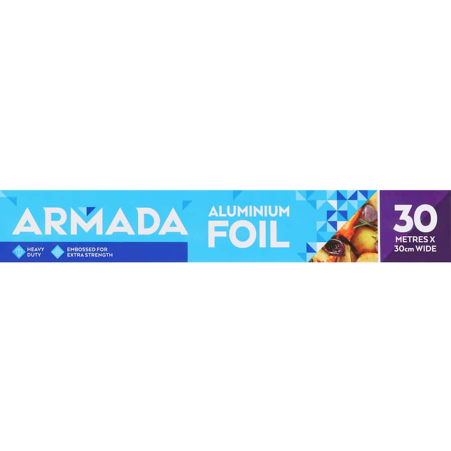 Heavy-duty Armada Foil, 30cm x 30m, perfect for grilling, wrapping, and preserving flavors in all your culinary creations.