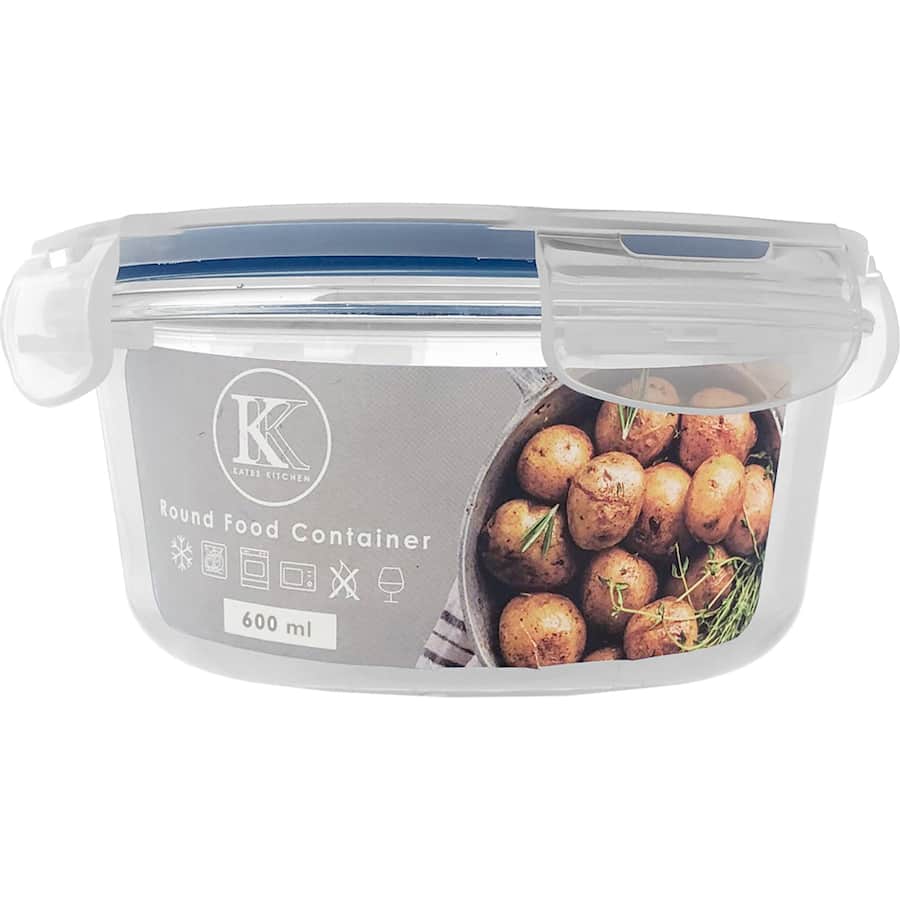 Kates Food Glass Container Round 600mL
