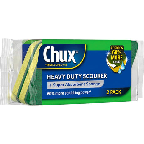 Heavy-duty Chux scourer designed to tackle stubborn grime on various surfaces without scratching cookware.
