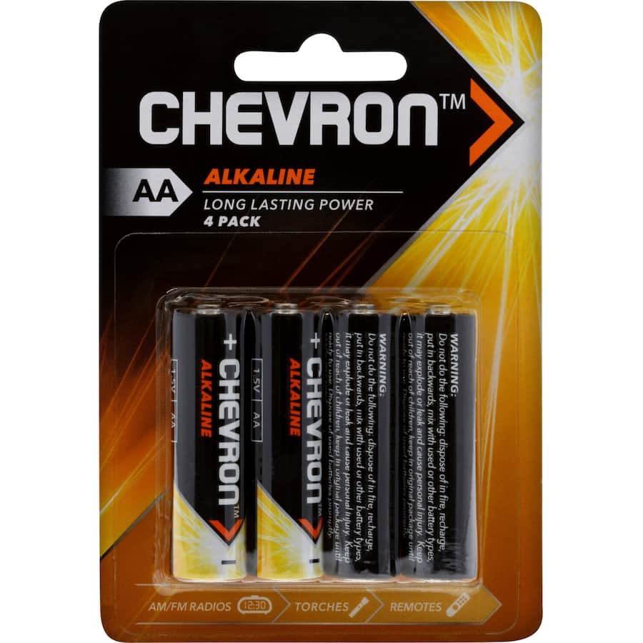 Chevron Alkaline Aa Battery Alkaline 4pack