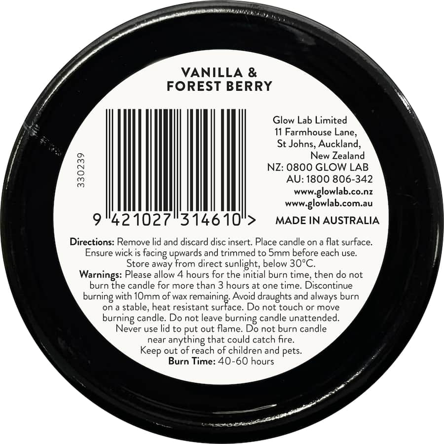 Glow Lab Scented Candle Vanilla & Forest Berry 270g