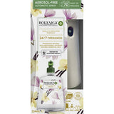 Air Wick Botanica Automatic Spray System with Vanilla & Himalayan Magnolia in a sleek design for continuous, customizable fragrance.
