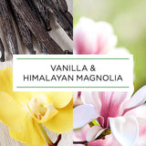 Air Wick Botanica Automatic Spray Refill in Vanilla & Himalayan Magnolia, eco-friendly, lasts 70 days, featuring a boost button.