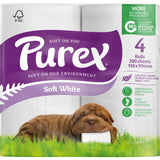Purex Toilet Paper 4pk White Unscented 2ply