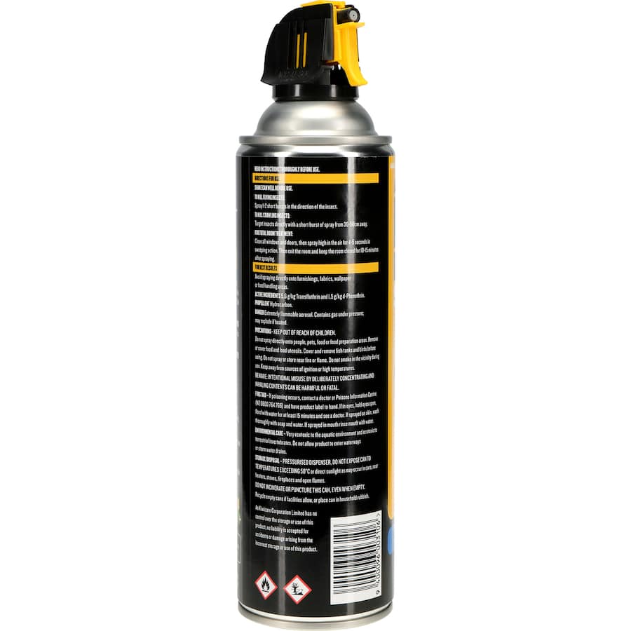 Odorless insect spray in a wide nozzle bottle, designed for fast-acting control of flying and crawling pests indoors and outdoors.
