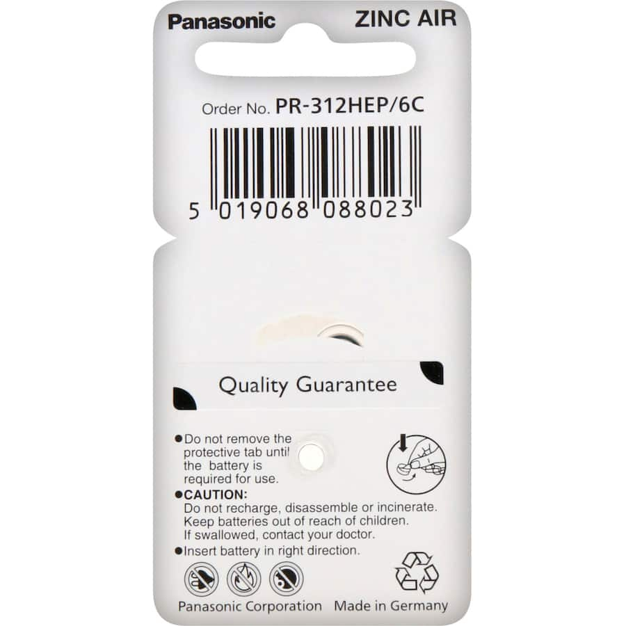 Panasonic Hearing Aid Battery Pr41