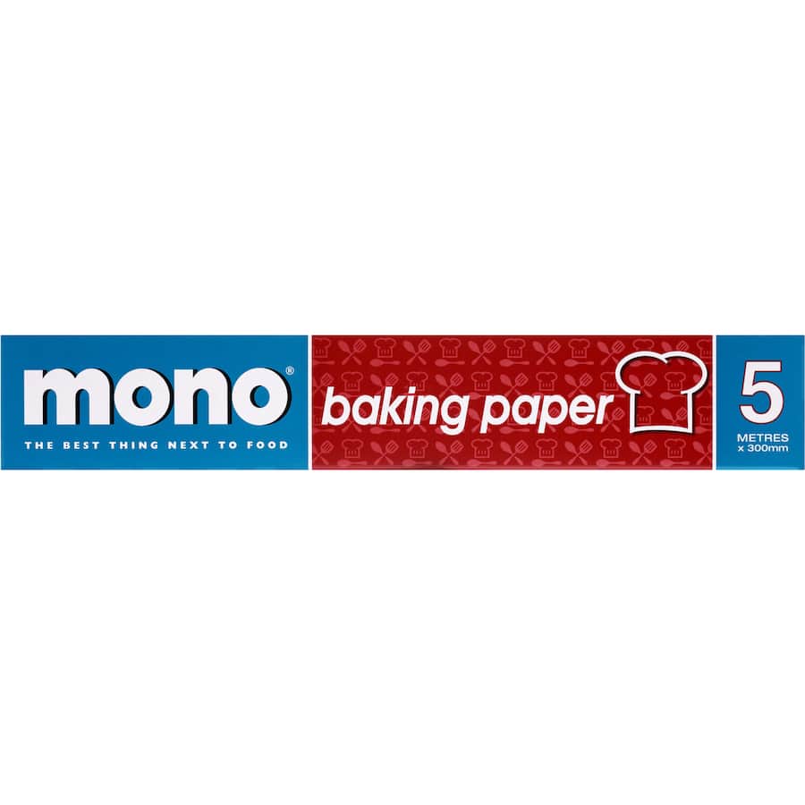 Mono Baking Paper Micro with double-sided non-stick coating, heat resistant up to 230°C, ideal for mess-free baking.
