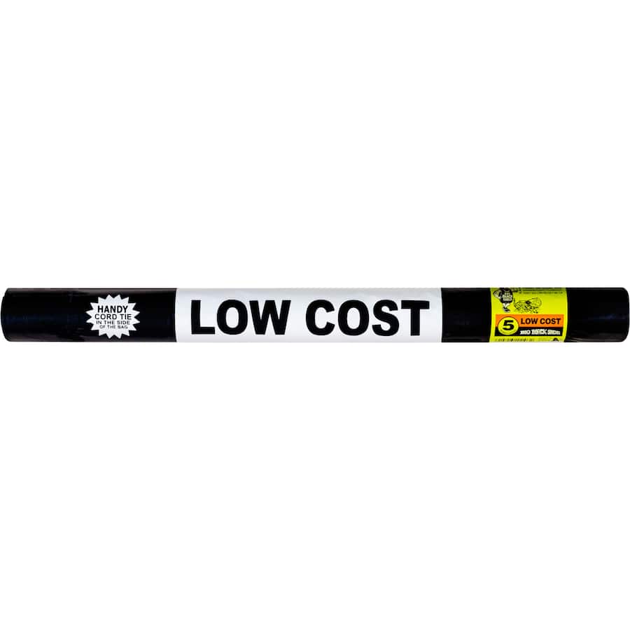 Big Black Sacks Low Cost Rubbish Bags  Roll 5pack
