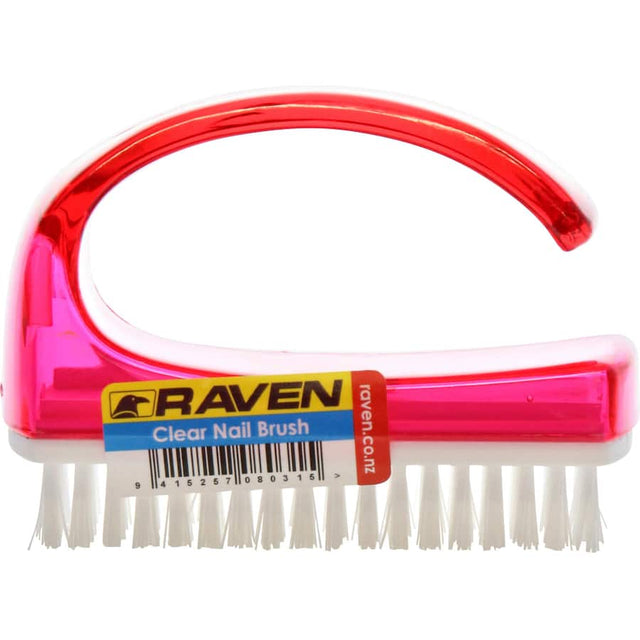 Raven Nail Brush Clearlite with ultra-soft bristles for flawless nail care at home or professionally. Ergonomic and portable.