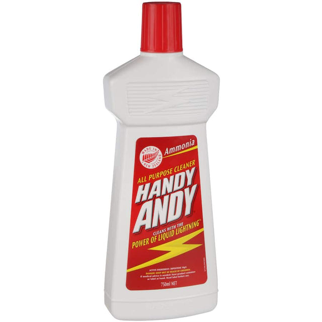 Handy Andy Liquid Cleaner Regular, a thick, biodegradable formula for effortless cleaning of tough stains and dirt on various surfaces.