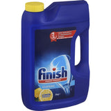 Finish Dishwasher Powder Lemon in a bright yellow container, delivering 2x concentrated cleaning power for sparkling dishes.