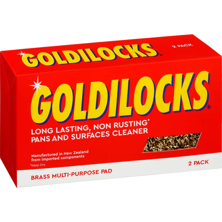Goldilocks Non Rusting Scourer Twin Pack for versatile cleaning, removing tough grime, and creative household uses.