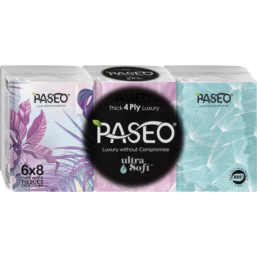 Paseo Ultra Soft Tissues Pocket Pack 4ply 6pack