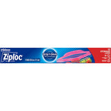 Large Ziploc Storage Bags with Easy Open Tabs, ideal for sealing freshness and preventing freezer burn for food storage.