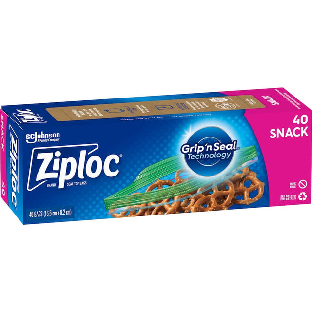 Ziploc Snack Bags, durable and resealable, perfect for keeping snacks fresh and organized on the go.